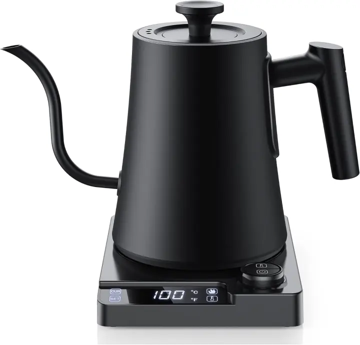 1.0L Gooseneck Electric Kettle — ±1°F Precision Pour-Over