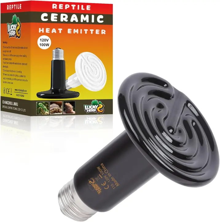 100W Ceramic Reptile Heat Lamp — No-Light E26 Heat Emitter