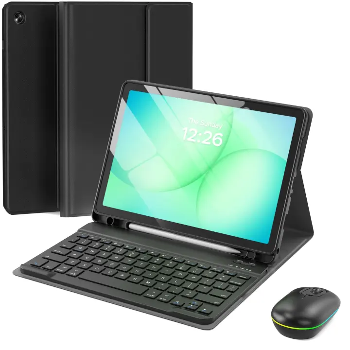 11-inch Detachable Keyboard Case & Wireless Mouse for Samsung Galaxy Tab A11+/A9+