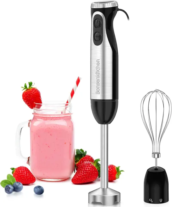 2-in-1 500W Immersion Hand Blender — 20 Speeds & Turbo