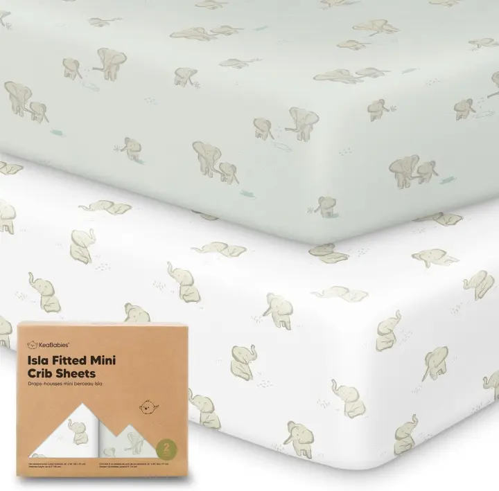 2-Pack Fitted Mini Crib Sheets — Pack & Play Sheet Set