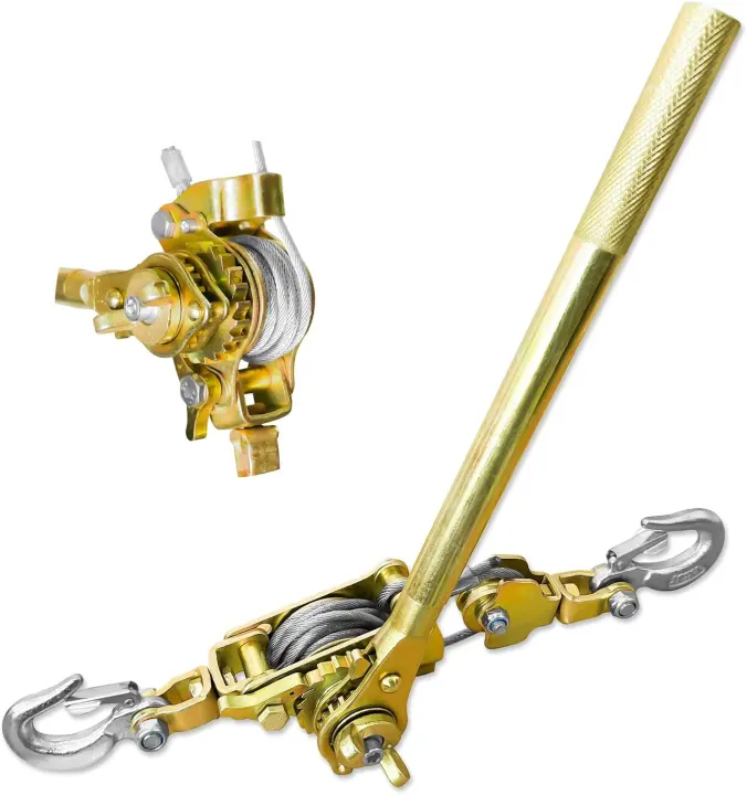 3-Ton Come-Along Winch Puller — 10ft Cable Ratchet Hoist