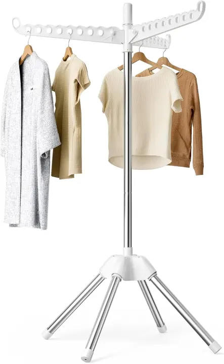 360° Rotating Foldable Clothes Drying Rack — Single‑Tier Upright