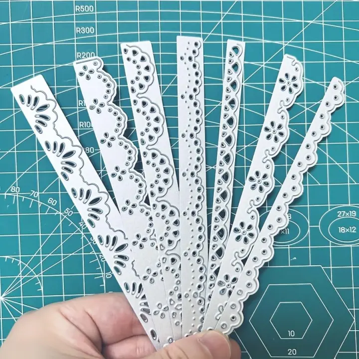 7-Piece Lace Layer Border Die Set for Cardmaking & Scrapbooking