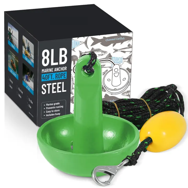 8 lb Kayak & Small Boat Anchor Kit with 40 ft Rope and Carry Bag