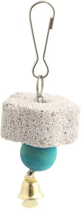 Beak Grinding Mineral Stone with Bell — Chew Toy for Small Birds & Rodents