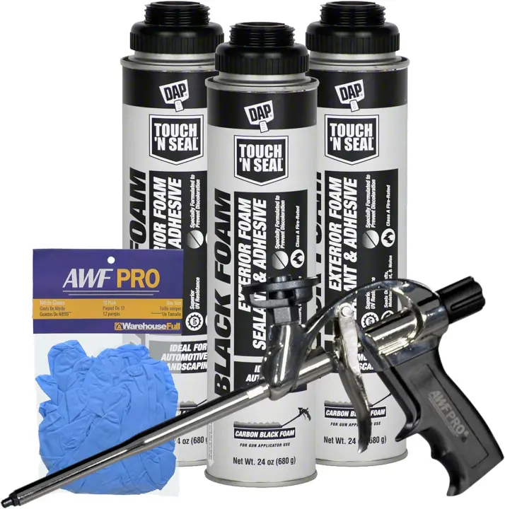 Black Spray Foam Sealant for Landscaping and Ponds — Polyurethane Adhesive