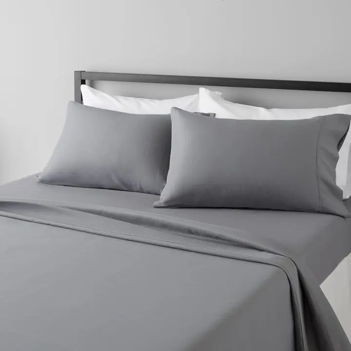 Brushed Microfiber 4-Piece Queen Sheet Set — 14-Inch Deep Pockets, Dark Gray