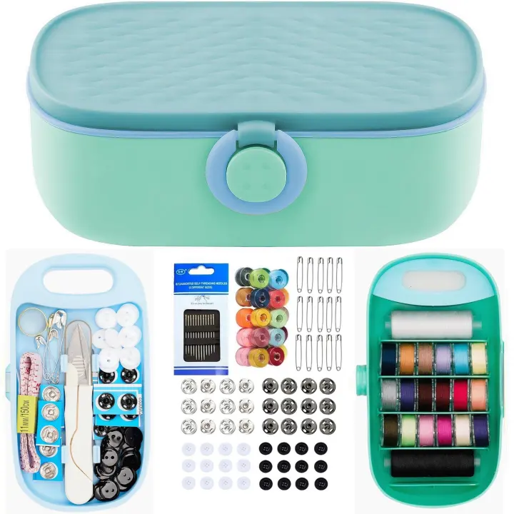 Compact 140-Piece Sewing Kit with Portable Organizer