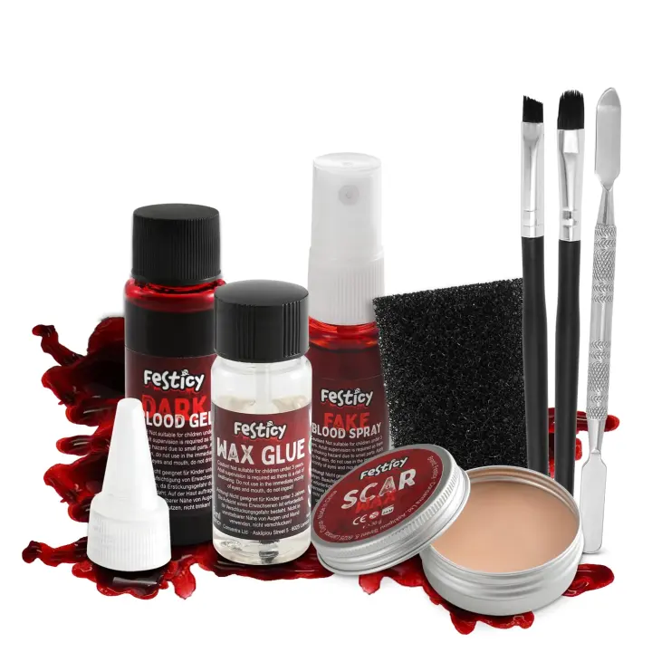 Complete SFX Makeup Kit — Scar Wax, Fake Blood & Tool Set