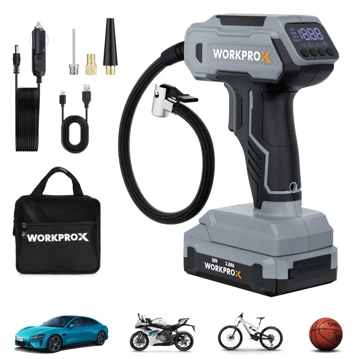 Cordless 150 PSI Portable Tire Inflator — Rechargeable Air Compressor