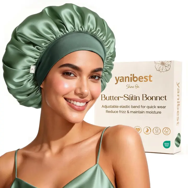 Double-Layer Satin Sleep Bonnet — Soft Night Cap for Hair Care