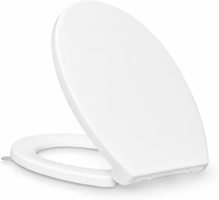 Elongated Soft-Close Toilet Seat with No-Touch Lift — 18.5 in