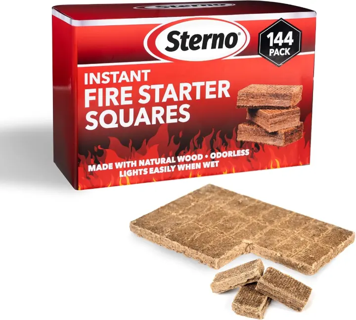 Instant Fire Starter Squares — 144 Natural Wood Cubes