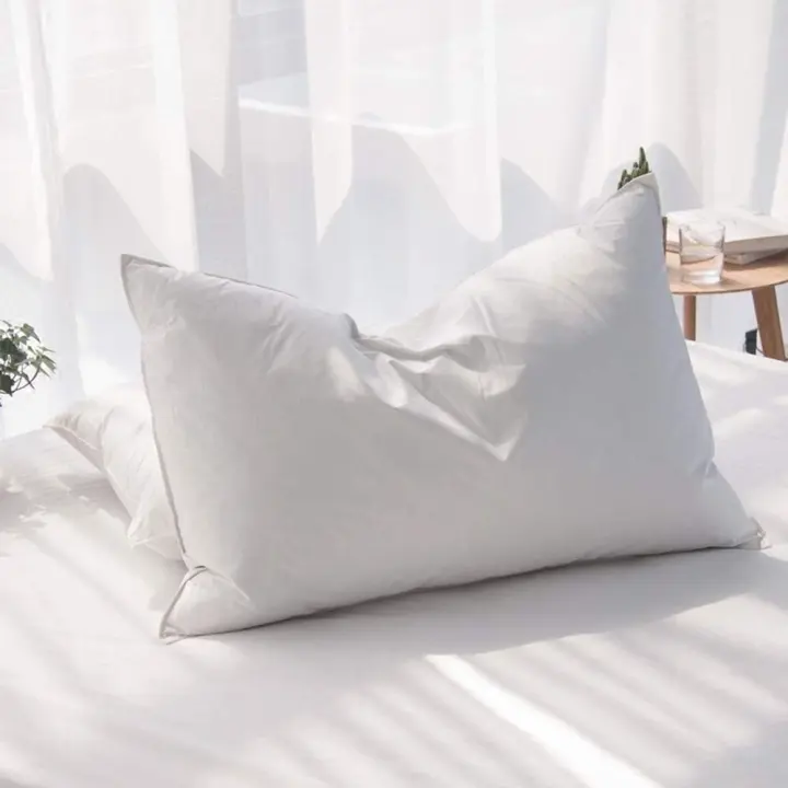 King-Size Goose Feather & Down Pillows — Set of 2 (Hotel Soft)