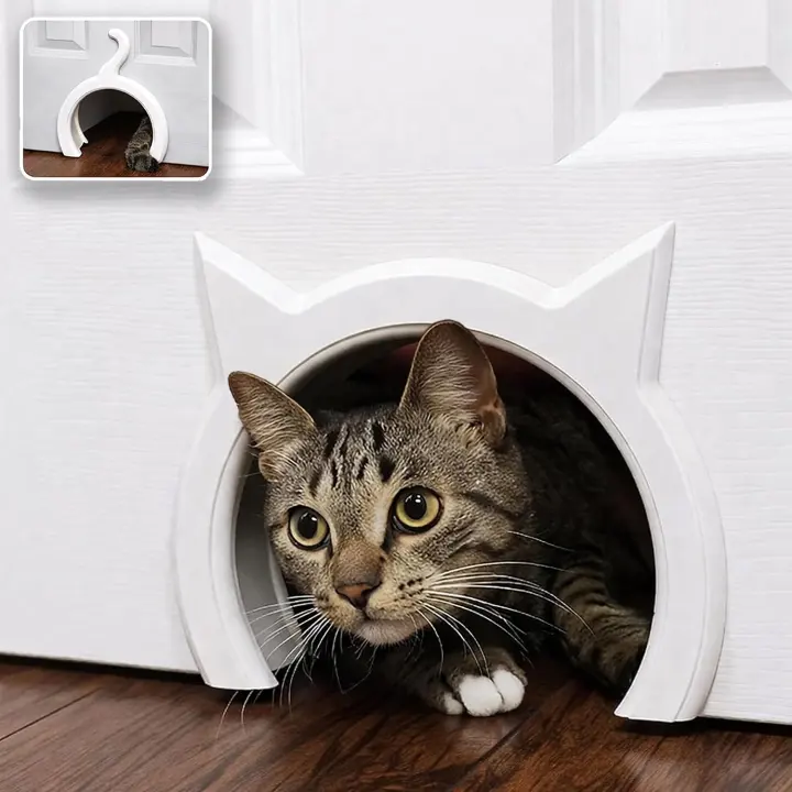 Kitty Passage Interior Cat Door — Hidden Litter Box Access (up to 21 lb)
