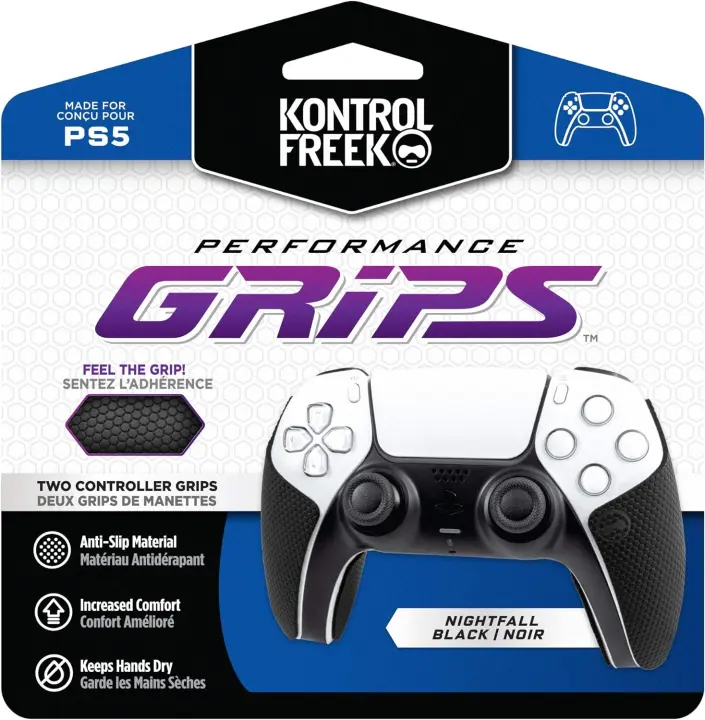 KontrolFreek PS5 Performance Grips — Nightfall Black Controller Pads