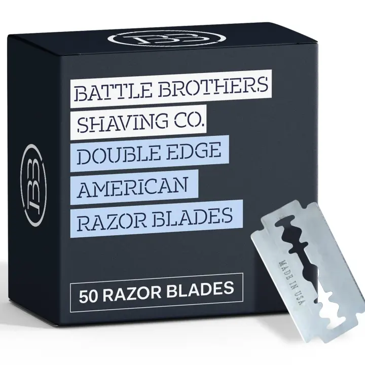Made in USA Double-Edge Razor Blades — 50 Stainless Steel DE Blades