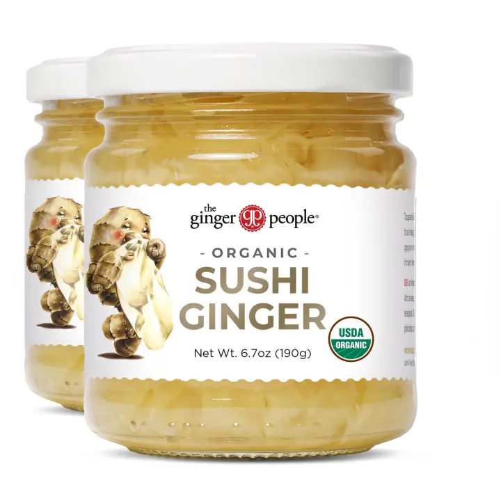Organic Pickled Sushi Ginger (6.7 oz Jar) — Pack of 2