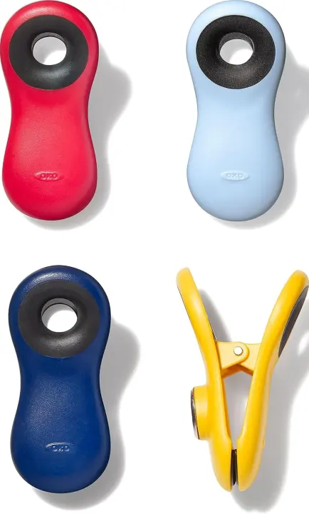 OXO Magnetic All-Purpose Clips — 4-Pack, Multicolor Kitchen & Office Clips
