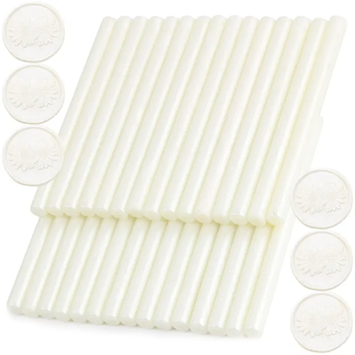 Pearl White & Assorted Wax Seal Sticks — 30-Pack Glue-Gun Sealing Wax