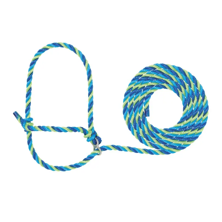 Poly Rope Breaking Cattle Halter with 8.5' Lead — Adjustable Livestock Halter
