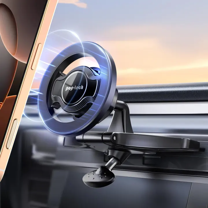 Pop-Tech MagSafe CD-Slot Magnetic Car Phone Mount with 4mm Steel Plate