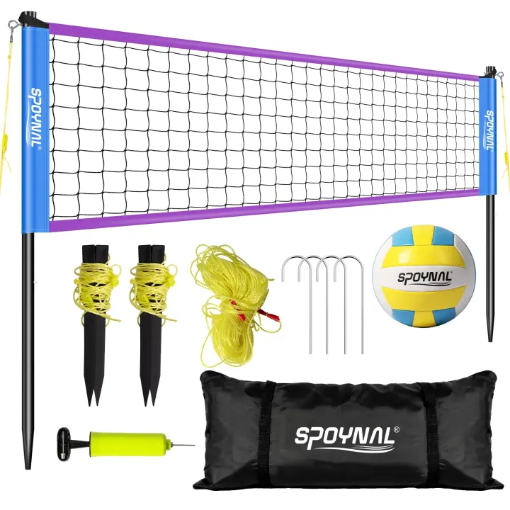 Portable 32 ft Volleyball Net Set — Adjustable Heights, Full Kit