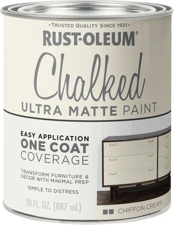 Rust‑Oleum Chalked All‑in‑One Ultra Matte Spray Paint — Chiffon Cream (Furniture Paint)