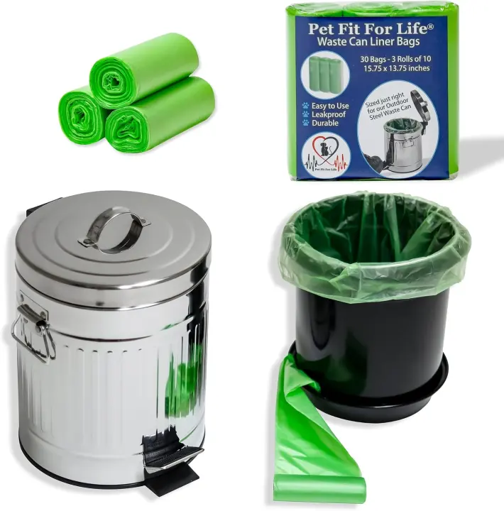 Small Outdoor Dog Waste Can with Refill Bag Bundle