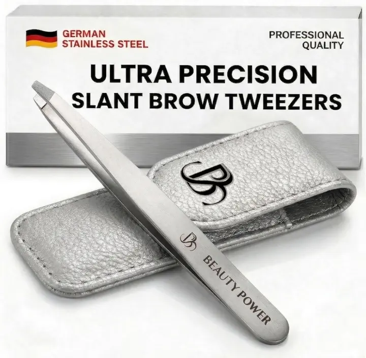 Ultra-Precision Slanted Tweezers — German Stainless Steel, Lightweight