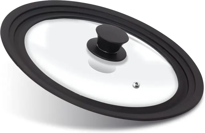Universal Tempered Glass Cookware Lid with Silicone Rim (10/11/12 in)