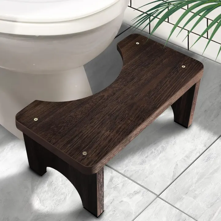 Wooden Toilet Squat Stool for Adults — 7 in Height, Ergonomic