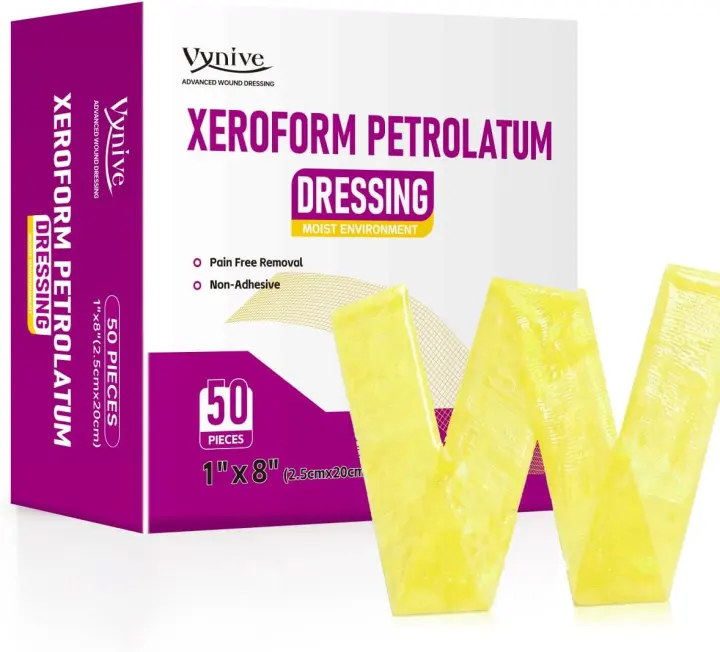 Xeroform Petrolatum Wound Dressings — 1"×8", 50 Sterile Pads