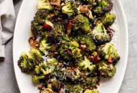 Irresistible Roasted Broccoli Bacon Pine Nut Parmesan
