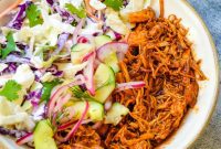 Smoky Pulled Chicken, Crisp Slaw, and Tangy Pickles