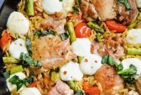 One-Pan Caprese Chicken Orzo Delight