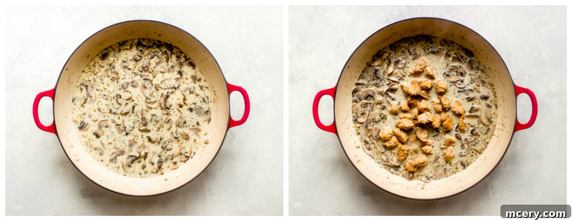 Creamy Chicken & Mushroom Spinach Pasta 8 creamy mushroom sauce