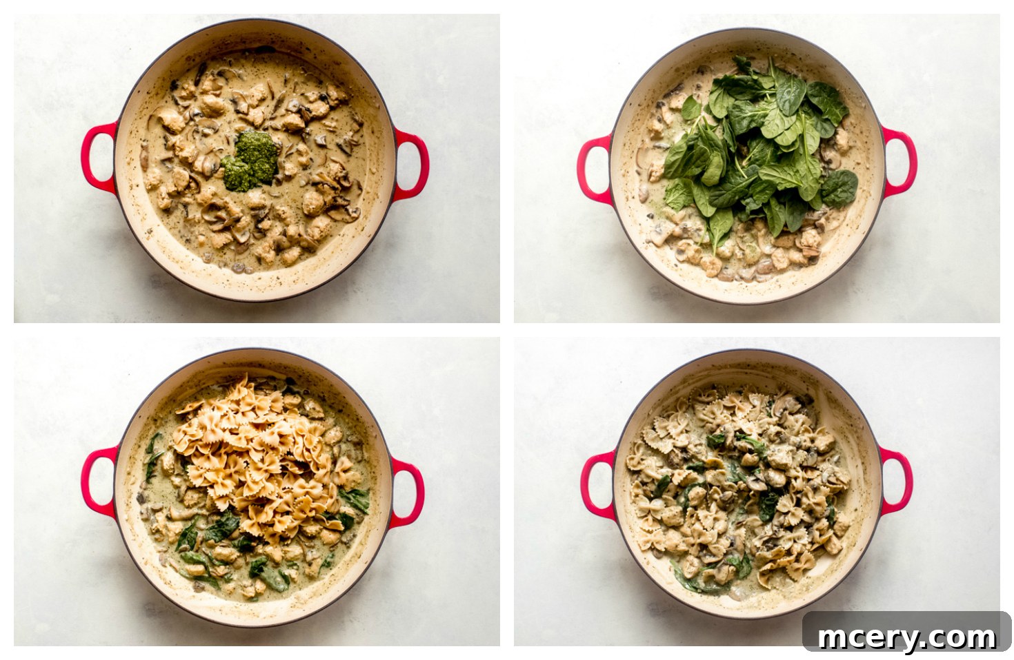 Creamy Chicken & Mushroom Spinach Pasta 9 pasta with mushroom cream sauce