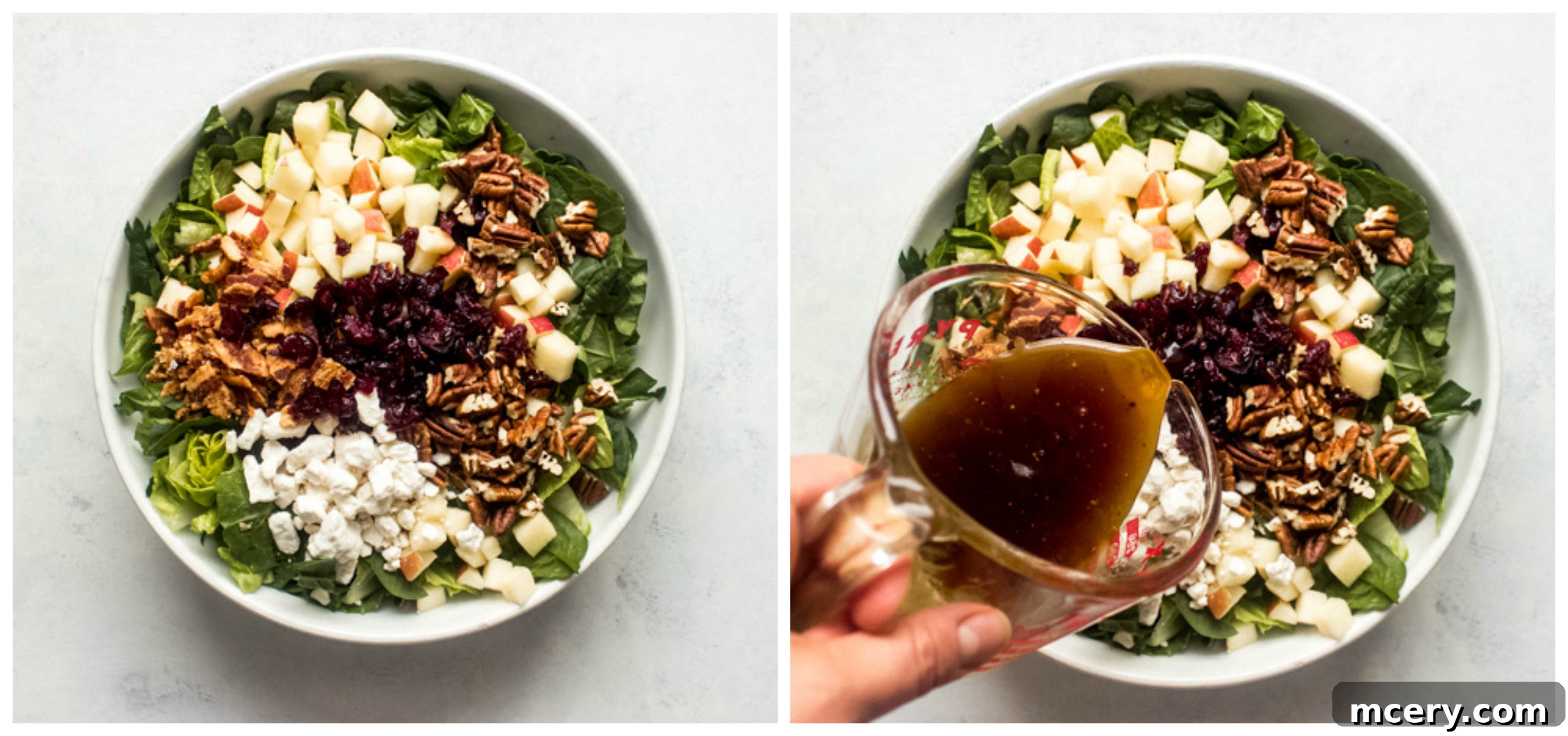 Vibrant Apple Spinach Medley 6 A large white bowl filled with freshly chopped spinach apple salad, undressed, showing all the colorful ingredients.