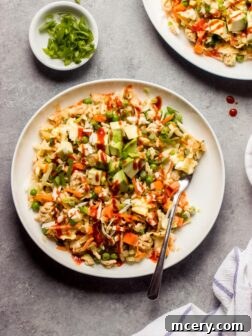 Chicken Cabbage Stir Fry recipe image, a low-carb alternative to fried rice.