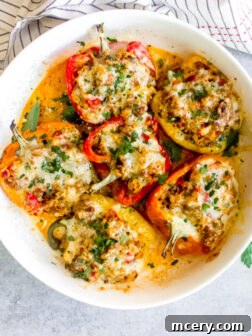 Stuffed peppers recipe close up