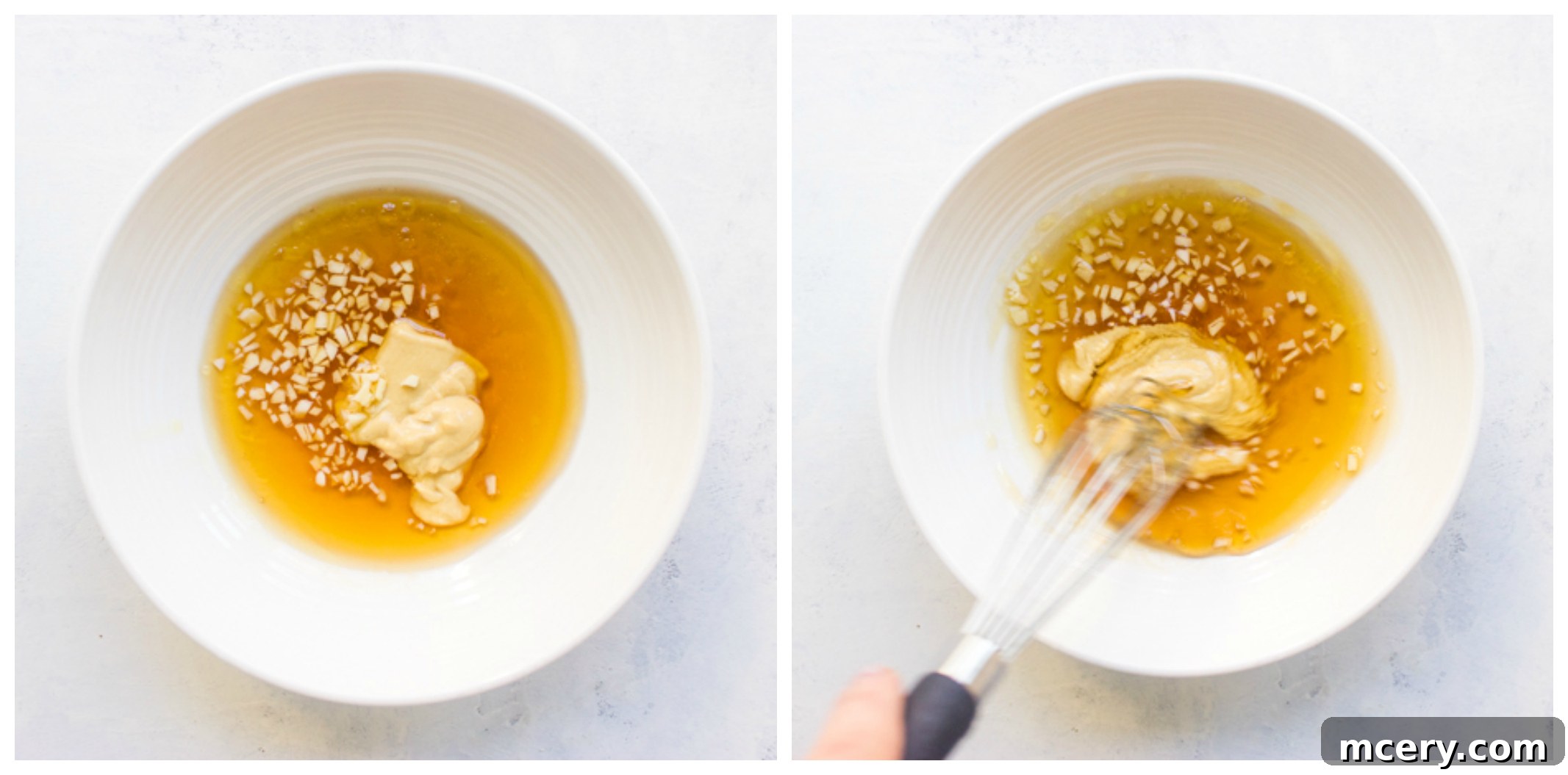 maple mustard sauce in a bowl.