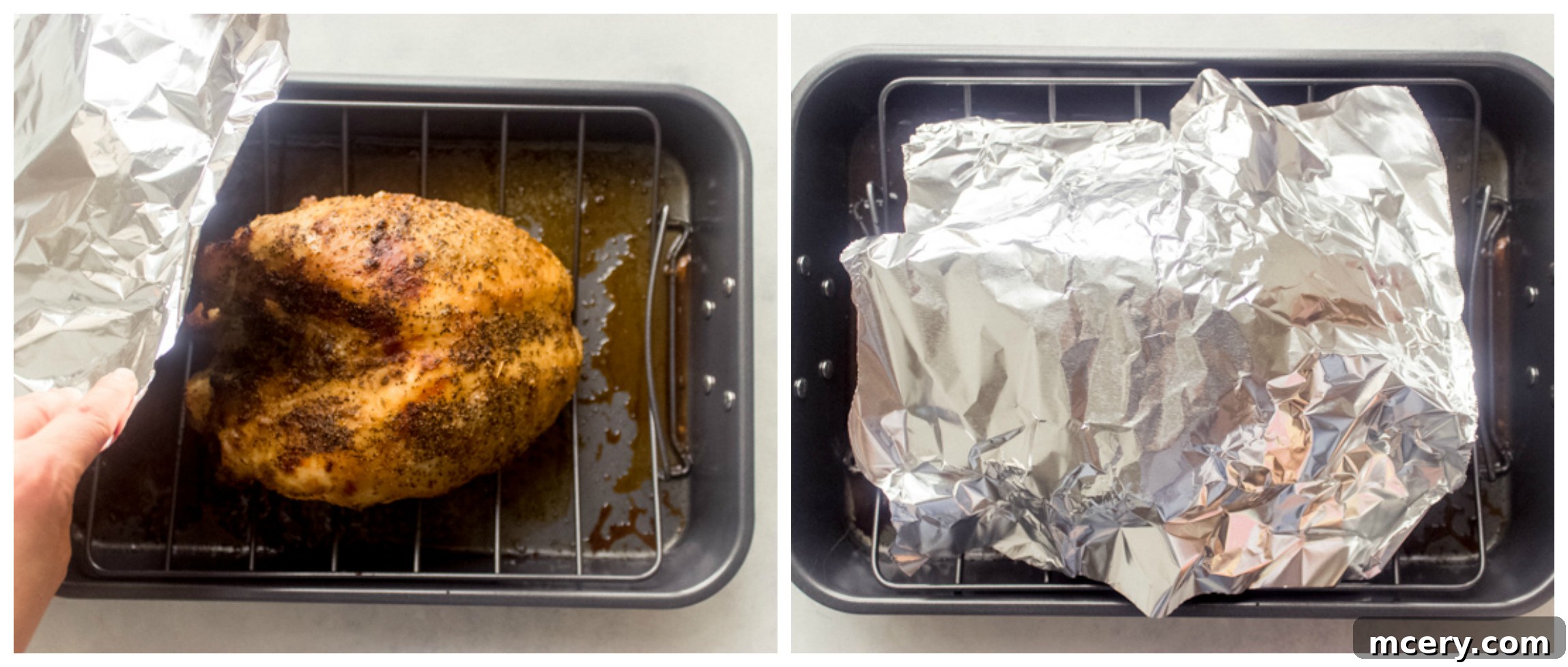 Perfect Bone-In Turkey Breast Roast 7 Golden brown roasted turkey breast in the oven