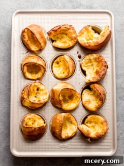 cheese popovers in a muffin pan