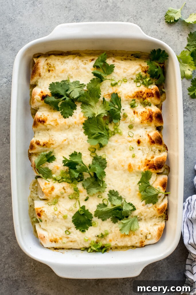 Savory Chicken Enchilada Bake 2 Delicious baked ground chicken enchiladas, golden brown and cheesy