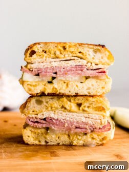Turkey cuban sandwich with melted cheese and crisp bread