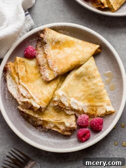 Russian blini stacked on a plate
