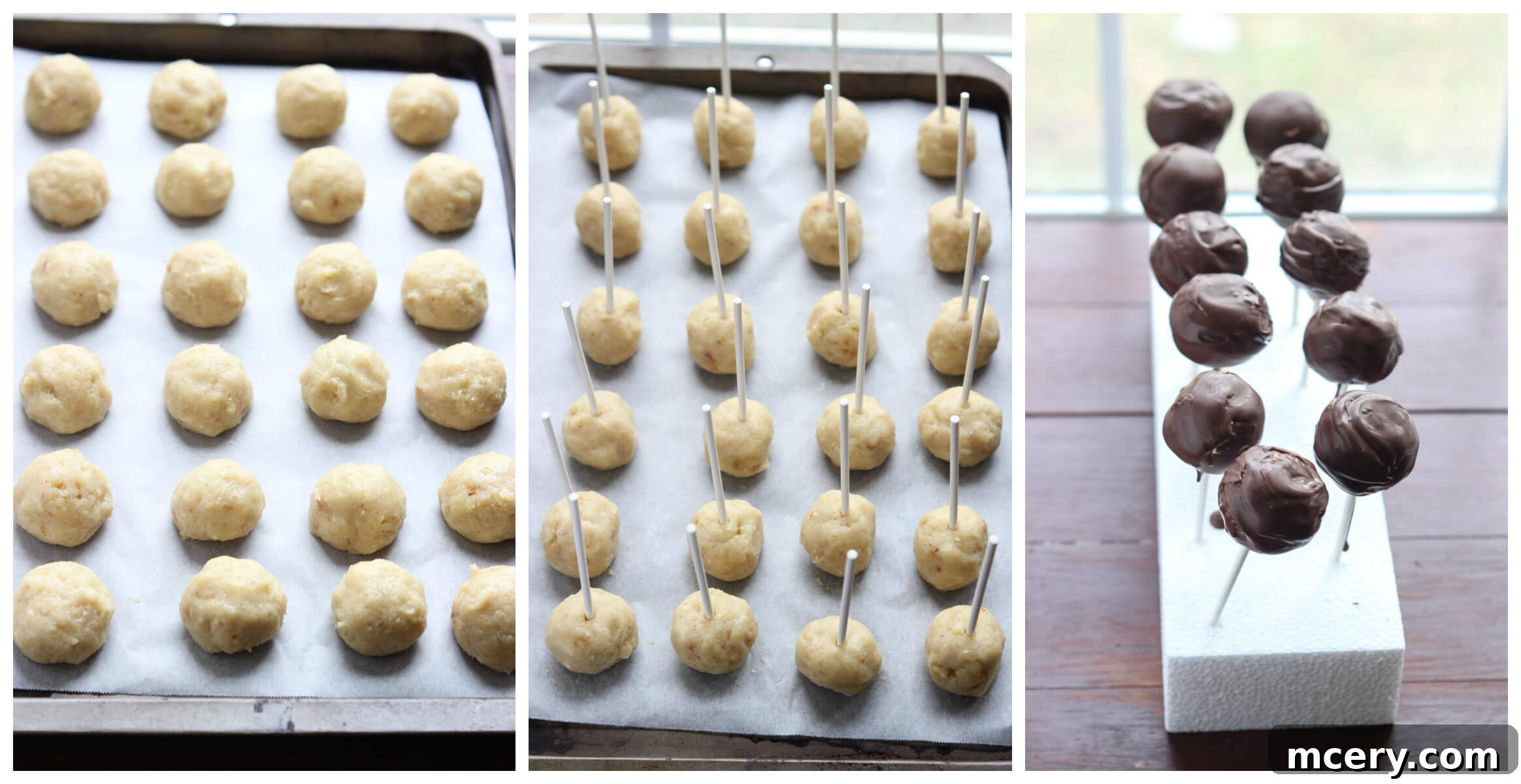 Whip Up Christmas Cake Pops Pan-Free 5 Day 12 of 12 Days of Cookies: step-by-step photos and instructions on how to make cake pops with a baking pan. Make these for any occasion. | littlebroken.com @littlebroken