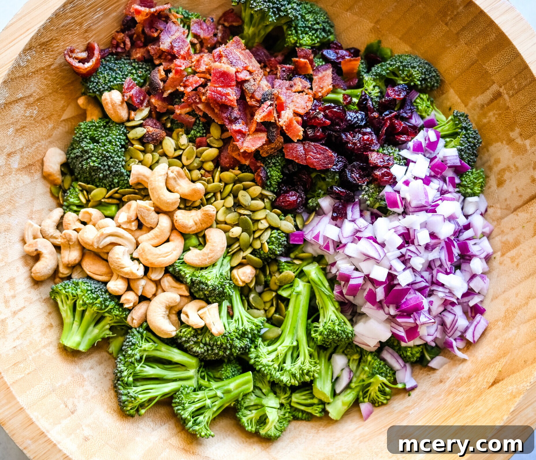 Crispy Broccoli Salad 4 A serving of the healthy and budget-friendly Broccoli Crunch Salad